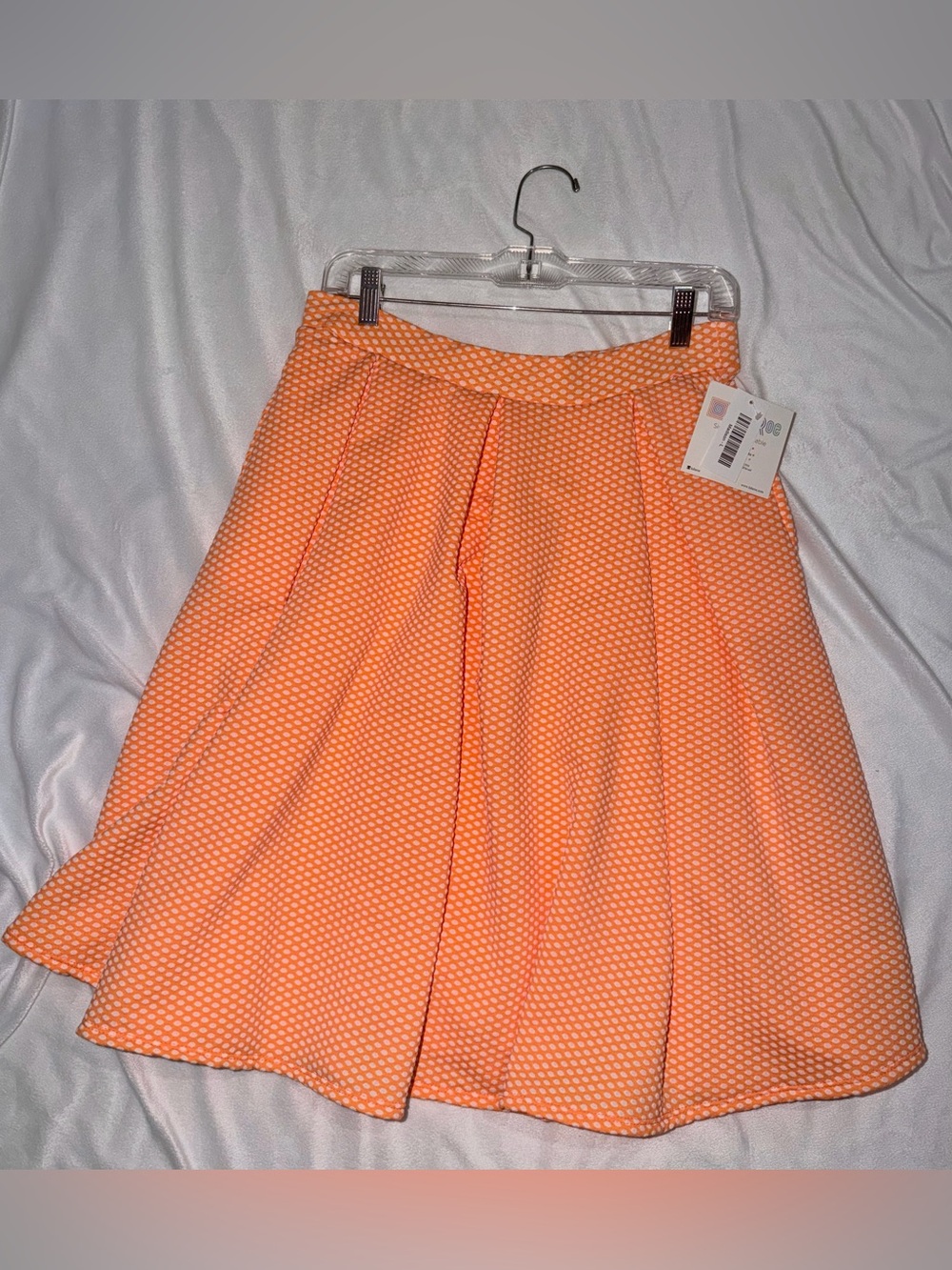 LulaRoe Madison Orange Pleated Skirt